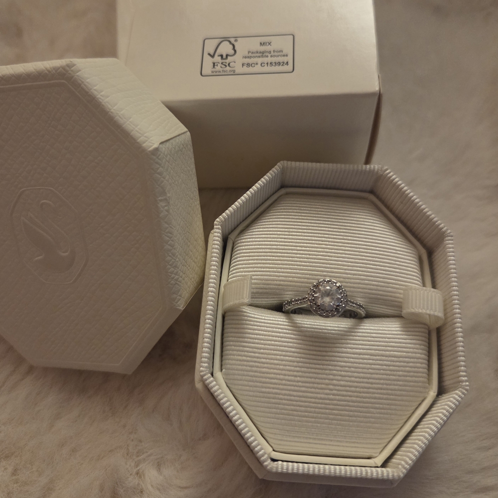 Swarovski Constella Cocktail Ring White Rhodium Plated Size 52 5642624 - Picture 10 of 16